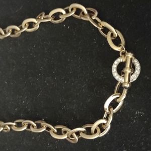 SALE WAS $35 NOW $22 STUNNING PAVE TOGGLE NECKLACE W/ PERIDOT ENDS